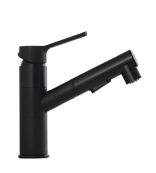 Llave Monomando Extraible Para Vanitorio, Negro Mate