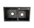 Lavaplatos 78x43cm Negro + Accesorios Y Griferia Industrial