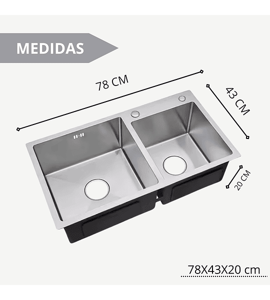 Lavaplatos 78x43cm Para Embutir O Empotrar Sobre Cubierta