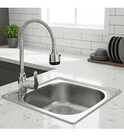 Lavaplatos Simple Sobre Cubierta De 37x32 Cm Con Grifería