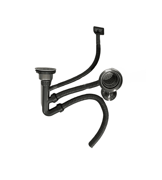 Lavaplatos 78x43 Cm Negro Deluxe + Grifería Monomando Negra