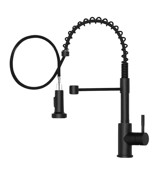 Lavaplatos 78x43 Cm Negro + Grifería Monomando Industrial