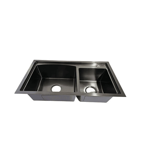 Lavaplatos 78x43 Cm Negro Deluxe + Grifería Y Accesorios