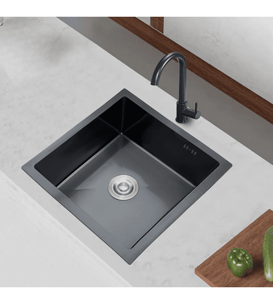 Lavaplatos 39x36 Deluxe Negro, Bajo O Sobre Cubierta