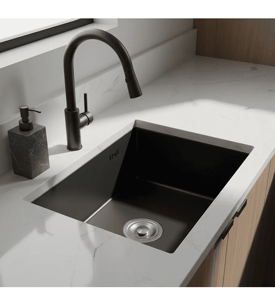 Lavaplatos 43x39 Deluxe Negro, Bajo O Sobre Cubierta