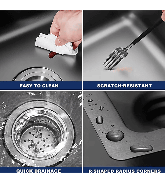 Lavaplatos 43x39 Deluxe Negro, Bajo O Sobre Cubierta