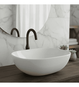 Lavamanos Sobrepuesto Blanco De 42.5 X 42.5 Cm Loza