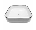 Lavamanos Sobreponer Cuadrado 38x38 Cm Blanco Y Borde Negro