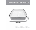 Lavamanos Sobreponer Cuadrado 38x38 Cm Blanco Y Borde Negro