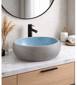 Lavamanos 40x40x15.5 Cm Sobreponer Loza Redondo MarEgeo