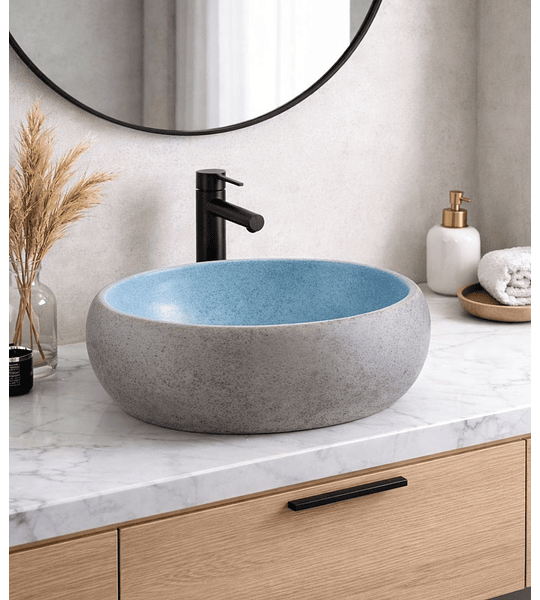 Lavamanos 40x40x15.5 Cm Sobreponer Loza Redondo MarEgeo