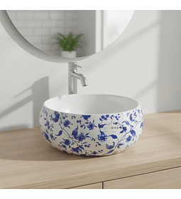 Lavamanos 40x40x15.5 Cm Sobreponer Loza Redondo, 