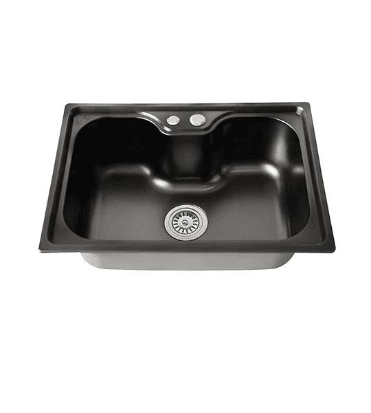 Lavaplatos 50x40 Cm Negro Con Dispensador + Llave Flexible Negro