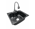 Lavaplatos 50x40 Cm Negro Sobre Cubierta con Llave y Dispensador de jabon