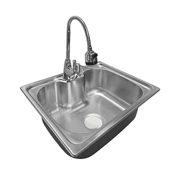 Lavaplatos 50x40 Cm Estilo Riñon Sobre Cubierta + Griferia Color Plateado