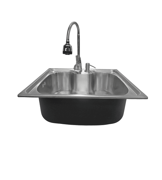 Lavaplatos 50x40 Cm Estilo Riñon Sobre Cubierta + Griferia Color Plateado