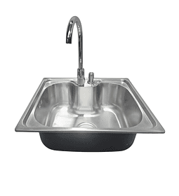 Lavaplatos 50x40 Riñon Sobre Cubierta Grifería Inox y dispensador