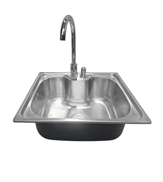 Lavaplatos 50x40 Riñon Sobre Cubierta Grifería Inox y dispensador