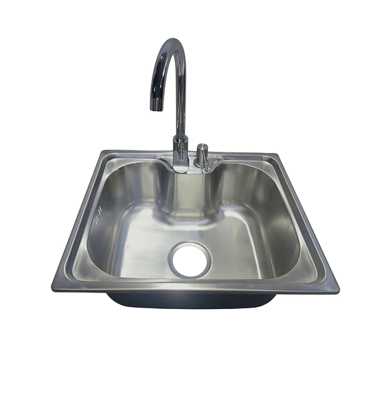 Lavaplatos 50x40 Riñon Sobre Cubierta Grifería Inox y dispensador