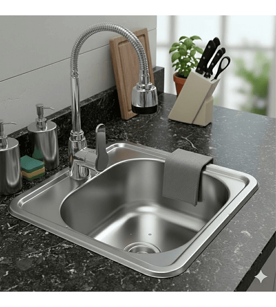 Lavaplatos 38x38 Cm Sobre Cubierta, Acero Inoxidable 