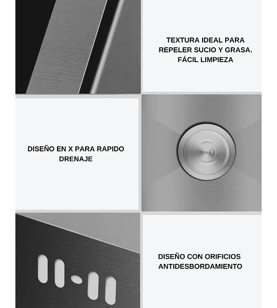 Lavaplatos 49x39 Deluxe Plateado, Bajo O Sobre Cubierta 2mm