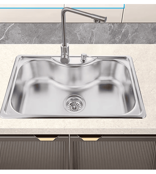 Lavaplatos Estilo Riñón Sobre Cubierta O Embutir 70x50