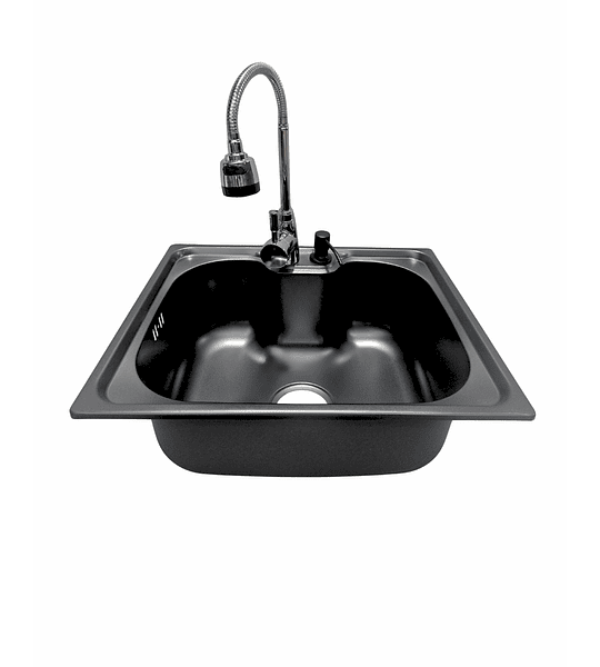 Lavaplatos 60x42 Cm Negro Sobre Cubierta Llave + Accesorios Negro