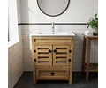 Mueble Vanitorio Rustico 60x47cm para Baño con Loza y Grifería 