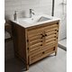 Mueble Vanitorio Rustico 70x47cm para Baño con Loza y Grifería 