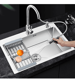 Lavaplatos 60x45 Cm, Con Accesorios Y Griferia Extraible 2mm