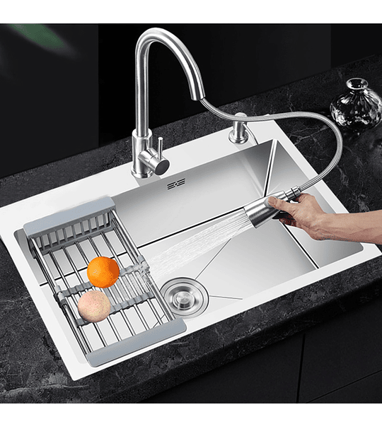 Lavaplatos 60x45 Cm, Con Accesorios Y Griferia Extraible 2mm