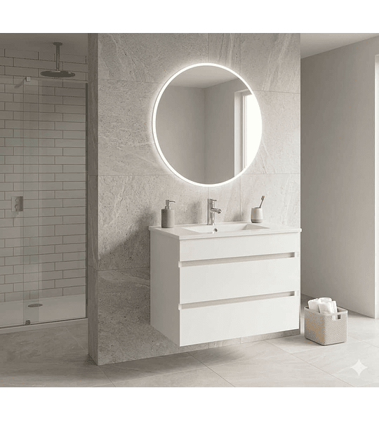 Vanitorio Delux 60x47 Blanco Aéreo, Completo. 