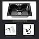 Lavaplatos 50x40 Cm Negro Estilo Riñon + Dispensador