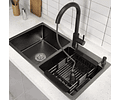 Lavaplatos 78x43 Cm 2.5 Mm Black + Llave Extraíble + Disp.