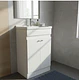 Vanitorio Mdf 50x40 Cm Blanco Con Loza Y Grifería 