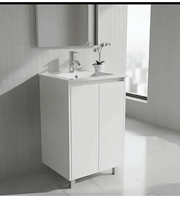 Vanitorio 50x40 Cm Termolaminado Blanco Con Loza Y Grifería