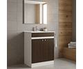 Vanitorio Mdf 60x47cm Chocolate Con De Loza Y Griferia