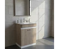 Vanitorio Mdf 60x47cm Color Jerez, Loza Plana + Grifería