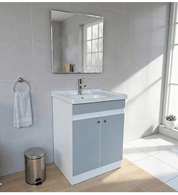 Vanitorio Mdf 60x47cm Verde Glacial Loza Con Borde +grifería