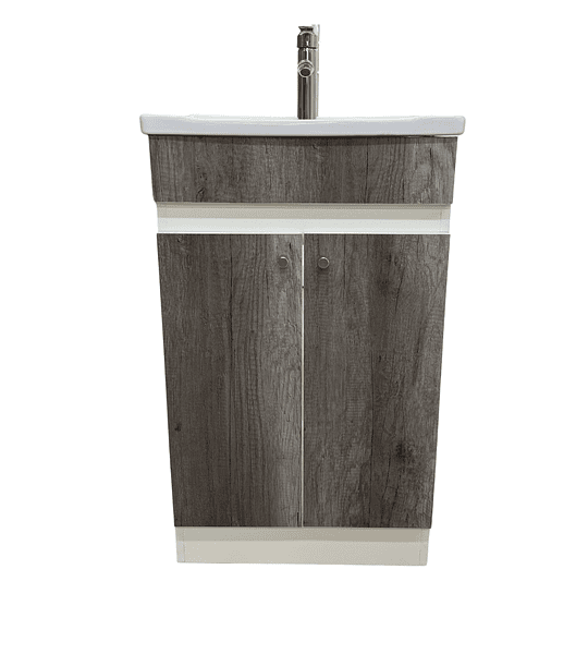 Mueble Vanitorio 50x40 Cm Gris Mdf Lavamanos + Grifería M/s