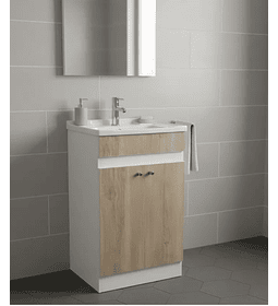 Mueble Vanitorio 50x40 Cm Jerez Mdf Lavamanos + Grifería M/s