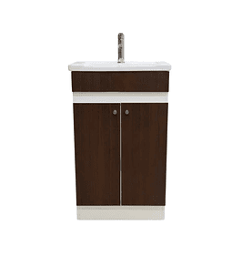 Mueble Vanitorio 50x40 Cm Café Mdf Lavamanos + Grifería M/s
