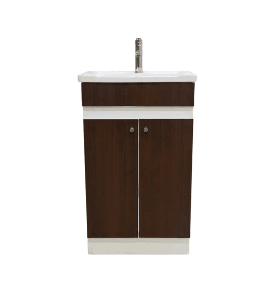 Mueble Vanitorio 50x40 Cm Café Mdf Lavamanos + Grifería M/s