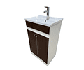 Mueble Vanitorio 50x40 Cm Café Mdf Lavamanos + Grifería M/s