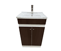 Mueble Vanitorio 50x40 Cm Café Mdf Lavamanos + Grifería M/s