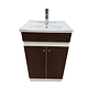 Mueble Vanitorio 50x40 Cm Café Mdf Lavamanos + Grifería M/s