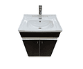 Mueble Vanitorio 50x40 Cm Negro Mdf Lavamanos + Grifería M/s