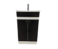 Mueble Vanitorio 50x40 Cm Negro Mdf Lavamanos + Grifería M/s