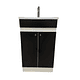 Mueble Vanitorio 50x40 Cm Negro Mdf Lavamanos + Grifería M/s