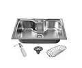 Lavaplatos Riñón 70x50 cm Acero Inoxidable Sobre Cubierta + Kit de accesorios 